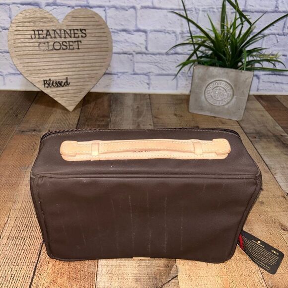 Jon Hart Espresso Coated Canvas Travel Kit - Picture 3 of 14